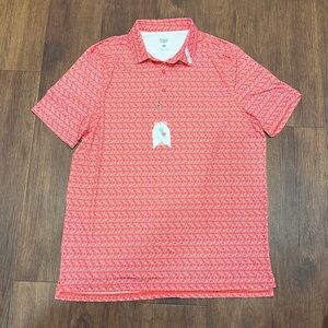 🆕 NWT 1764 Men’s Golf Red Patterned Polo Shirt